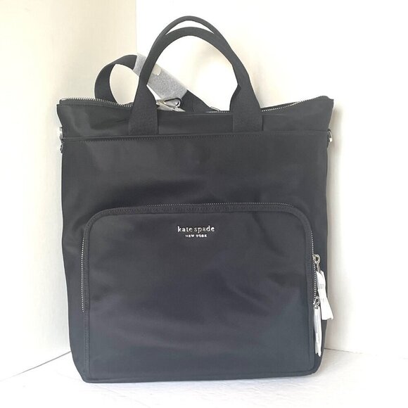 Kate Spade Sam KSNYL Nylon Convertible Tote Backpack Black main image 7